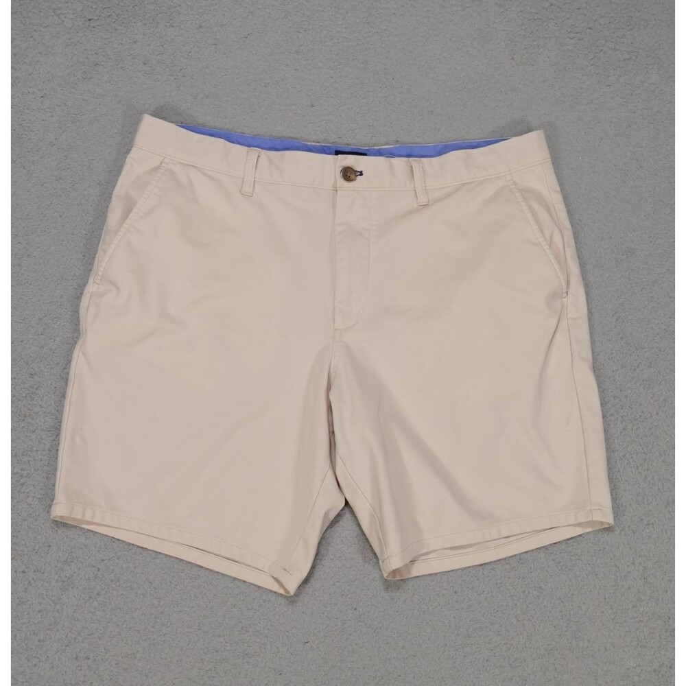Johnnie-O Mens Performance Shorts Stone Beige Size 35 Flat Front Golf Casual 7in